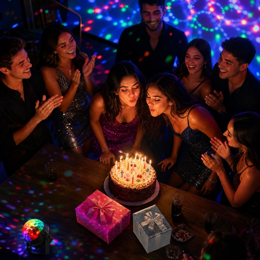 Sound Activated LED Disco Ball Light with Remote | RGB Rotating Party Strobe Lights for Indoor & Outdoor Parties| JOLLIFABLE™