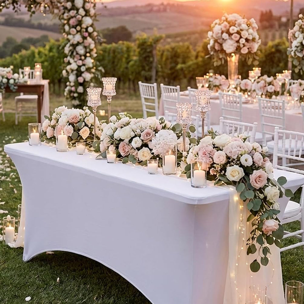 Table Cloth for Rectangular Spandex Table Cover for Party, Conference, Wedding, Banquet | JOLLIFABLE™