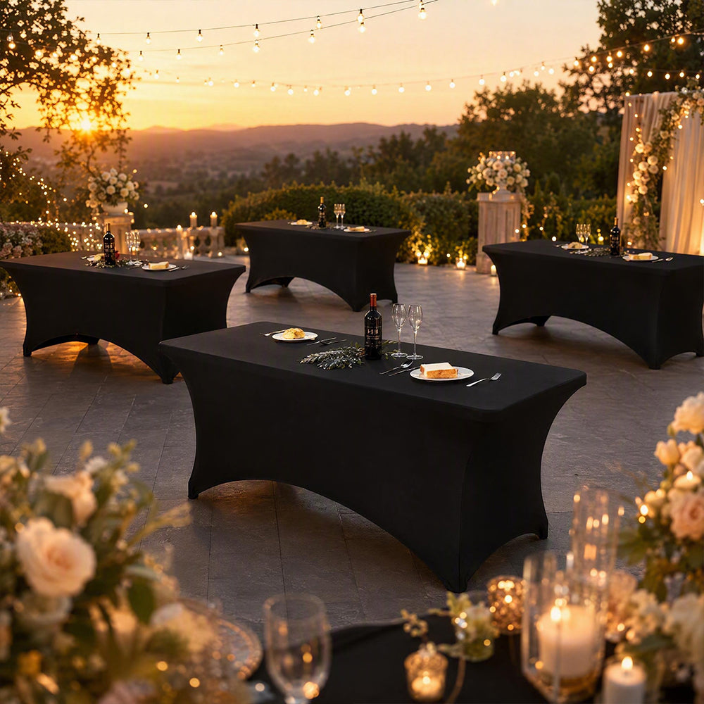 Table Cloth for Rectangular Spandex Table Cover for Party, Conference, Wedding, Banquet | JOLLIFABLE™