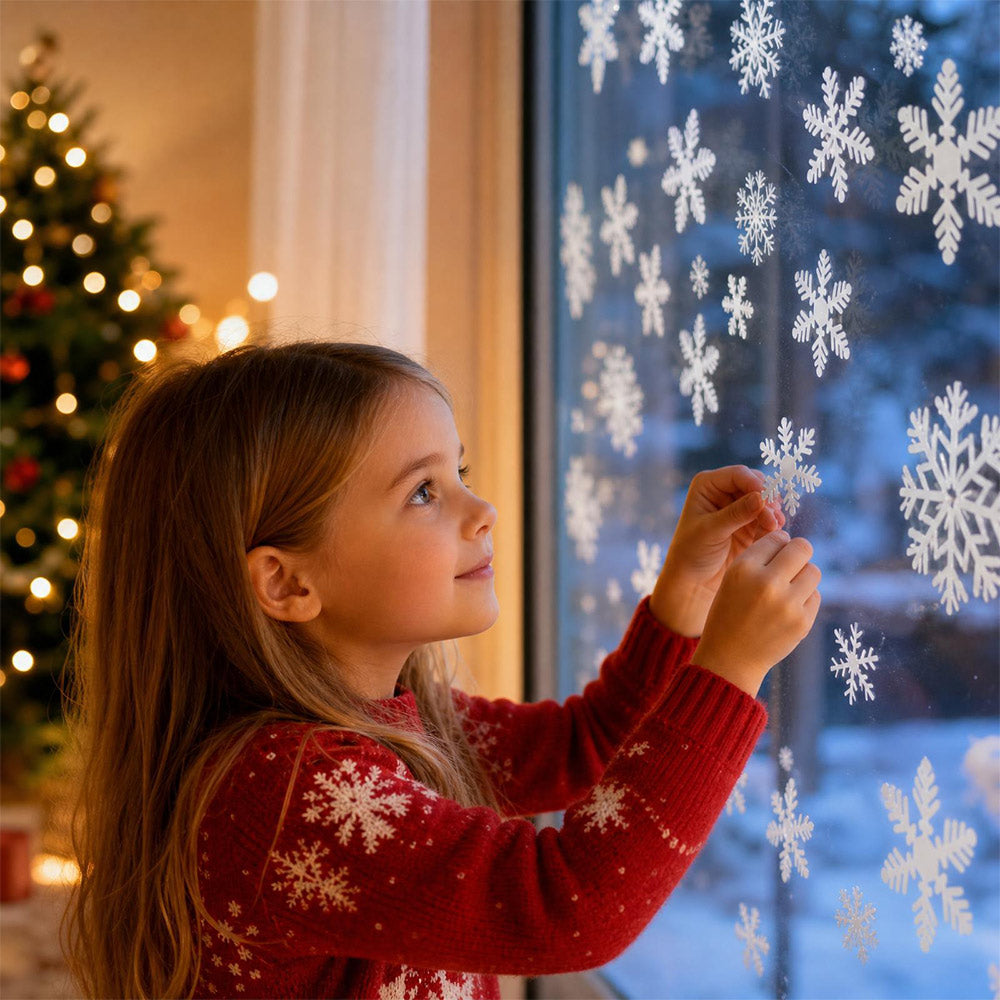 Christmas Snowflake Window Clings Holiday Window Decorations | JOLLIFABLE™