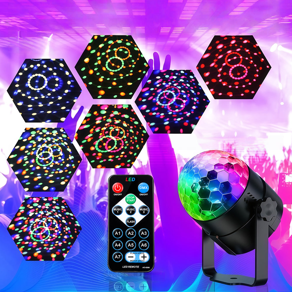 Sound Activated LED Disco Ball Light with Remote | RGB Rotating Party Strobe Lights for Indoor & Outdoor Parties| JOLLIFABLE™