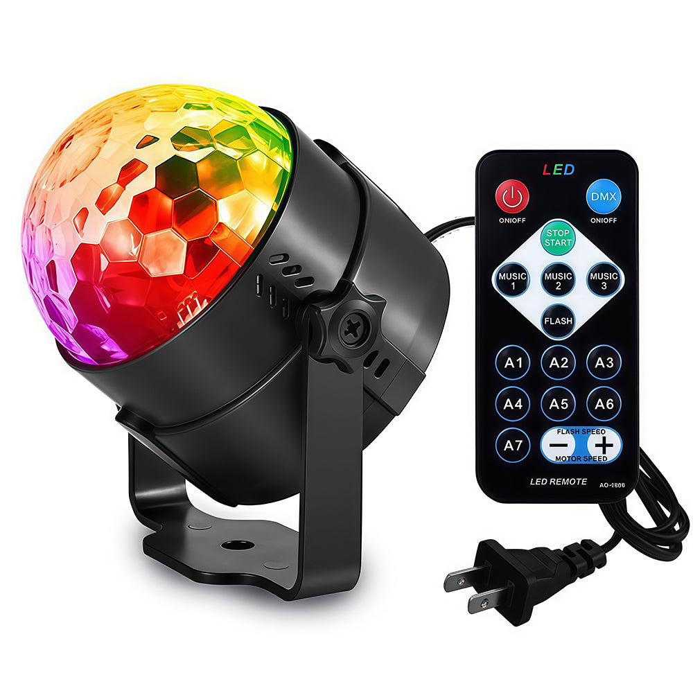 Sound Activated LED Disco Ball Light with Remote | RGB Rotating Party Strobe Lights for Indoor & Outdoor Parties| JOLLIFABLE™