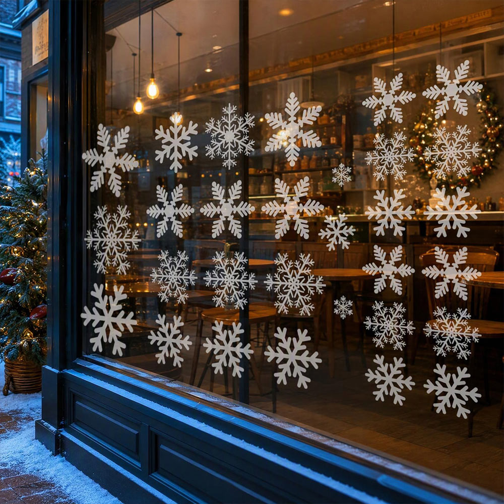 Christmas Snowflake Window Clings Holiday Window Decorations | JOLLIFABLE™