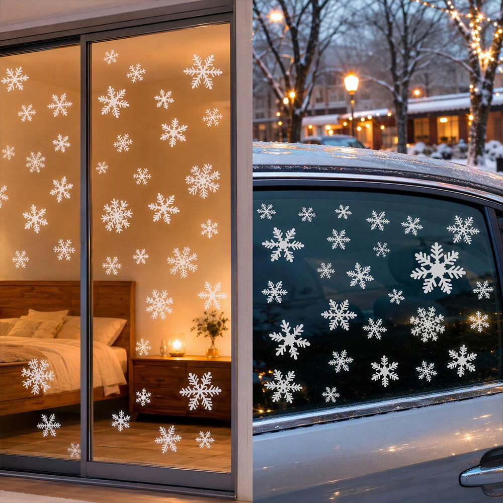 Christmas Snowflake Window Clings Holiday Window Decorations | JOLLIFABLE™