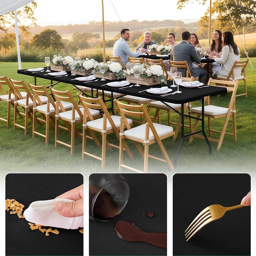 Table Cloth for Rectangular Spandex Table Cover for Party, Conference, Wedding, Banquet | JOLLIFABLE™