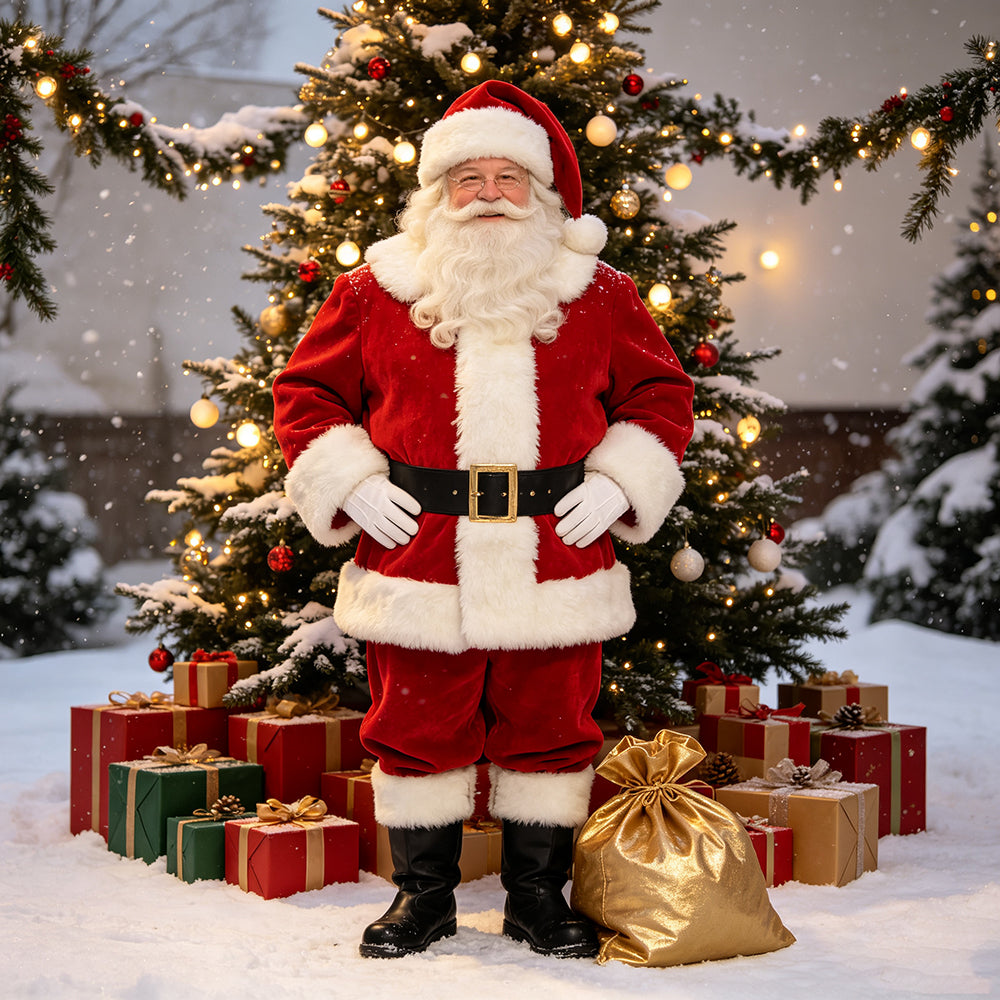 Santa Claus Costume 11PCS, Adult Christmas Santa Suit Xmas Cosplay Outfit | JOLLIFABLE™