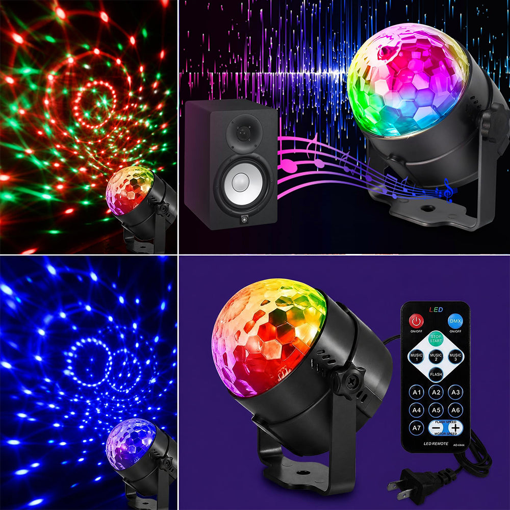 Sound Activated LED Disco Ball Light with Remote | RGB Rotating Party Strobe Lights for Indoor & Outdoor Parties| JOLLIFABLE™