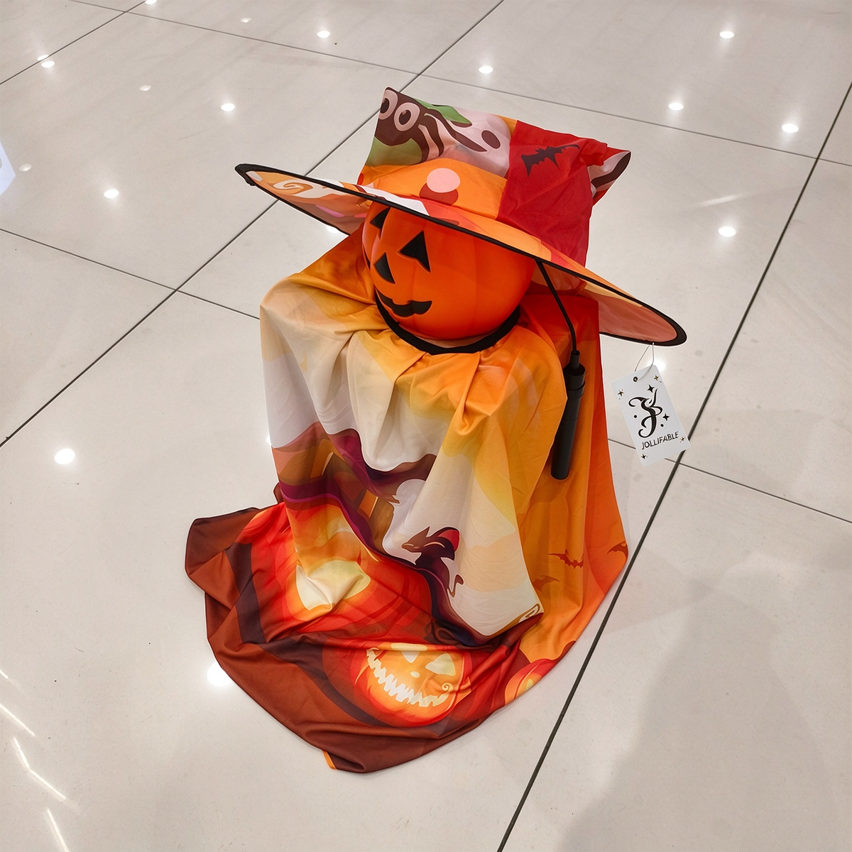 JOLLIFABLE Halloween Pumpkin Costume Set with Witch Hat