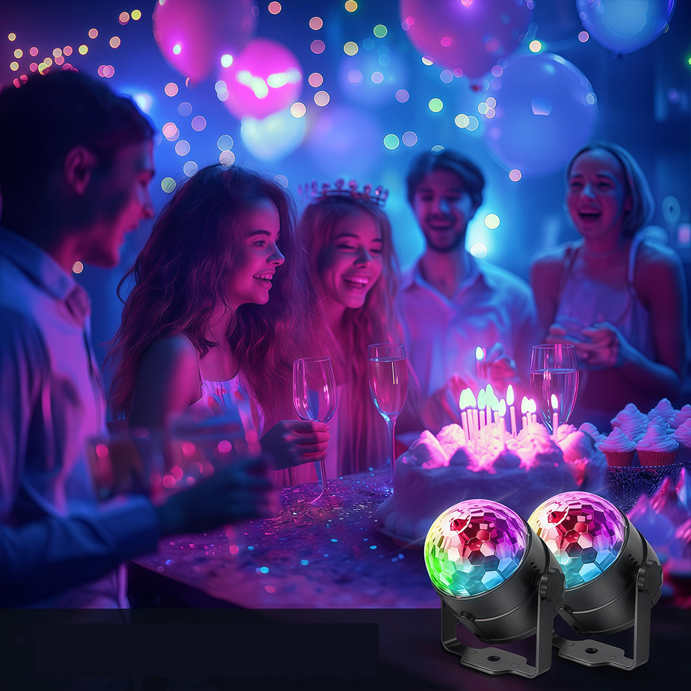 Sound Activated LED Disco Ball Light with Remote | RGB Rotating Party Strobe Lights for Indoor & Outdoor Parties| JOLLIFABLE™