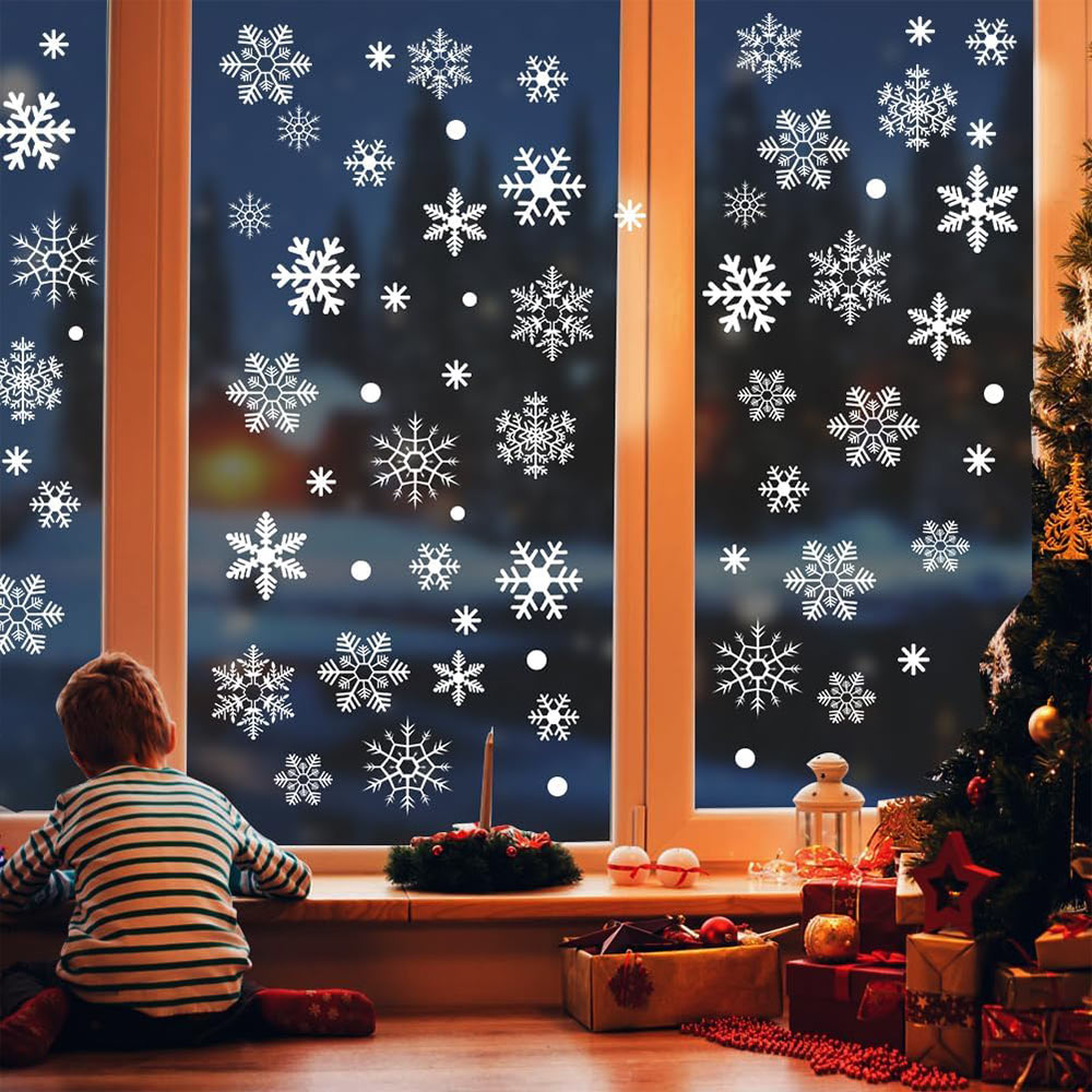 Christmas Snowflake Window Clings Holiday Window Decorations | JOLLIFABLE™