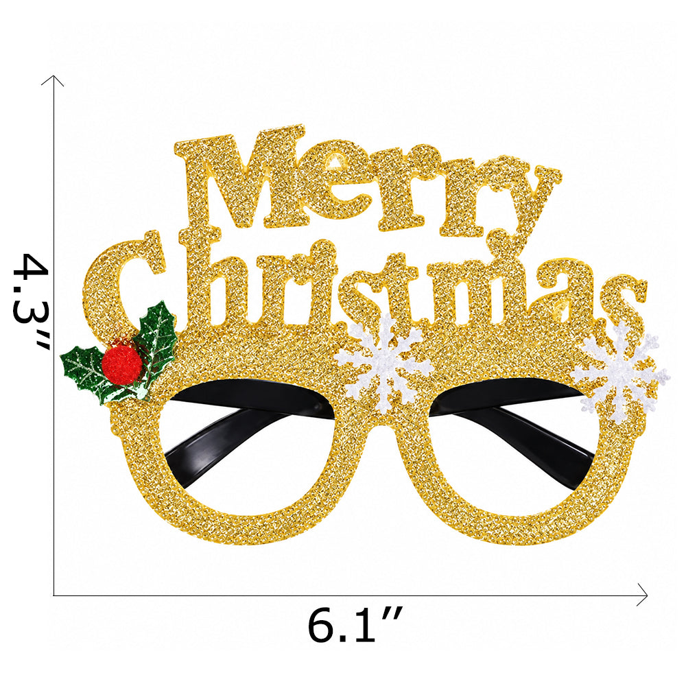 12Pcs Christmas Party Glasses Xmas Novelty Photo Booth Props for Holiday Party Decor | JOLLIFABLE™