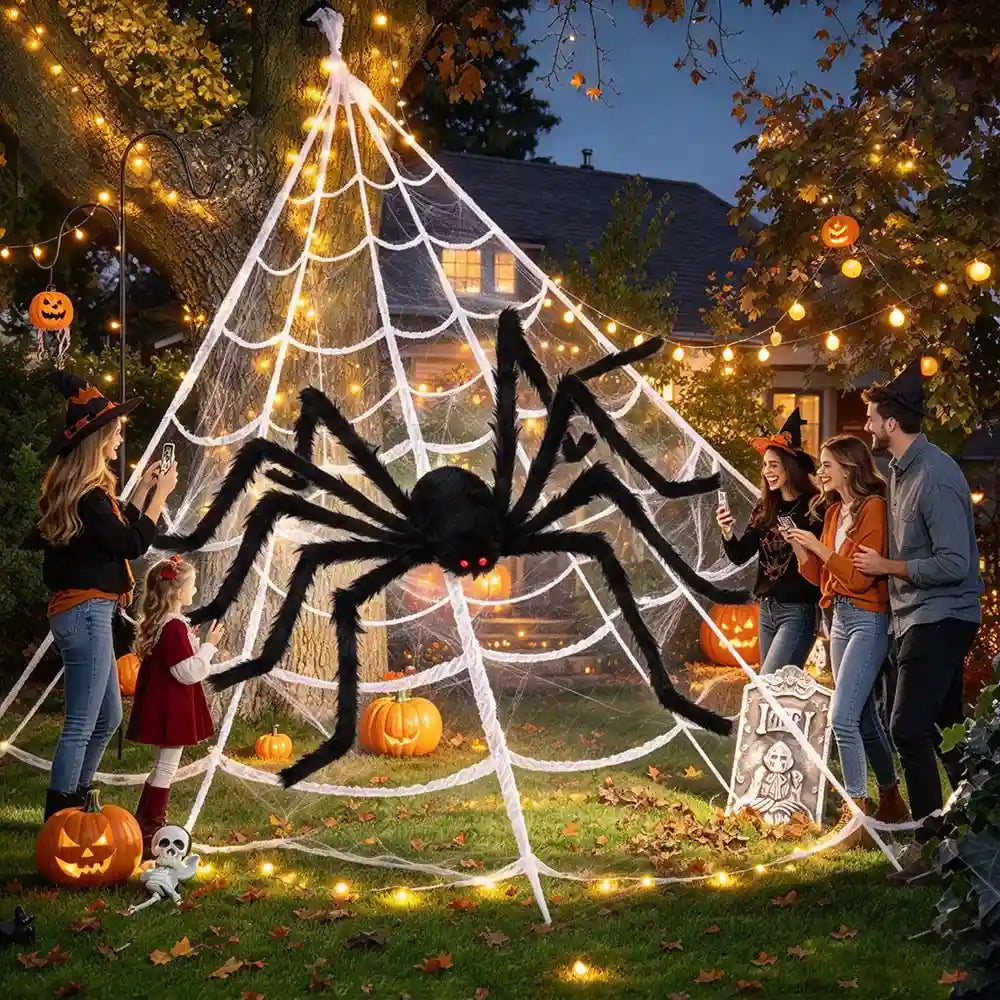 Halloween Decorations Spider Web Outdoor Spider Décor | JOLLIFABLE™