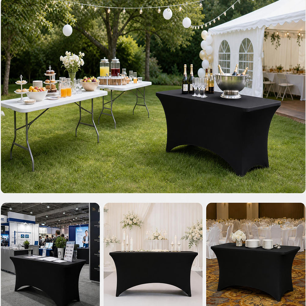 Table Cloth for Rectangular Spandex Table Cover for Party, Conference, Wedding, Banquet | JOLLIFABLE™